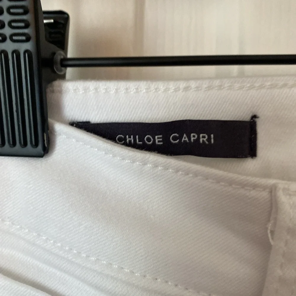 NYDJ Women's Chloe Skinny Capri Jeans in Optic White‎ Size 4 Coastal Neutral